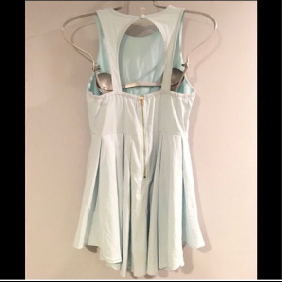 L'atiste TURQUOISE BABY BLUE RACERBACK ROMPER L - Picture 2 of 6